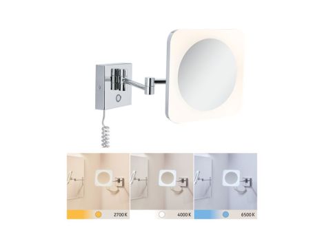 Lusterko kosmetyczne JORA LED 3.3W 2700/4000/6500K + wyłącznik IP44 230V chrom / biały - 3