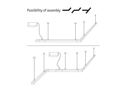 URail Cable zasilanie zwieszane Biały max. 1000W 2000mm 230V metal/twszt - 4