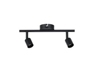 Oprawa ścienno-sufitowa CAROLINA GU10 max. 2x10W 230V czarny mat / metal