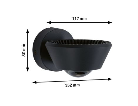 Oprawa ścienna SABIK LED DIM 13W 800lm/ 390lm 2700K  IP44 230V czarny / tworzywo sztuczne - 10