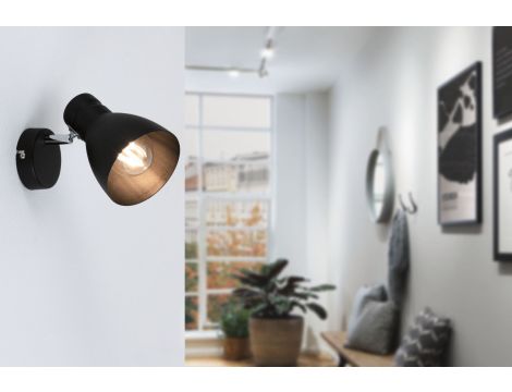 Oprawa ścienno-sufitowa DAVY max.1x20W E27 230V czarny metal - 2