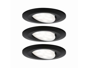 Zestaw opraw do wbudowania CALLA LED 3x6W 530lm okrągła wychylna 4000K IP65 230V czarny matowy