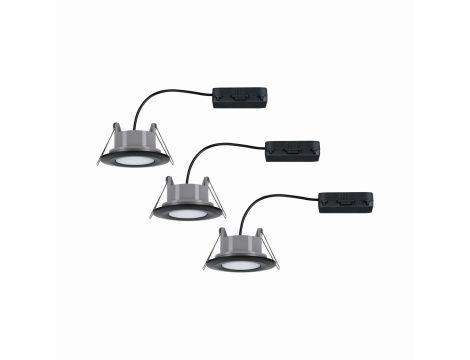 Zestaw opraw do wbudowania CALLA LED 3x6W 530lm okrągła wychylna 4000K IP65 230V czarny matowy - 2
