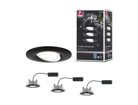 Zestaw opraw do wbudowania CALLA LED 3x6W 530lm okrągła wychylna 4000K IP65 230V czarny matowy - 8