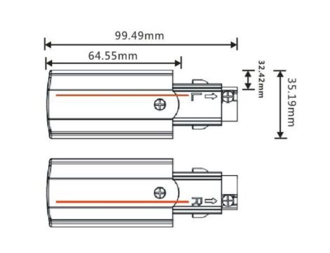Końcówka zasilająca do systemu ProRail3 PRAWE 230V srebrny / metal / tworzywo sztuczne - 4
