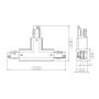 Łącznik do systemu ProRail3 T lewy 230V czarny / metal / tworzywo sztuczne - 5