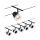 System linkowy DC zest Cone max5x10W Cz mat/Chrom GU5,3 12V DC 60VA twszt/met