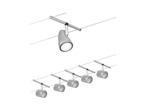 System linkowy DC zest Cup max5x10W Chrom mat/Chrom GU5,3 12V DC 60VA twszt/met