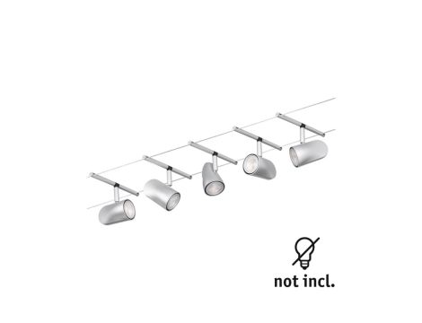 System linkowy DC zest Cup max5x10W Chrom mat/Chrom GU5,3 12V DC 60VA twszt/met - 3