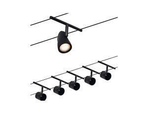 System linkowy DC zest Cup max5x10W Czarny mat/Chrom GU5,3 12V DC 60VA twszt/met