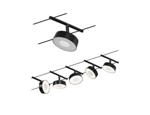 System linkowy DC Circle 5x5W Czarny mat /Chrom 230V/12V DC 60VA twszt 3000K
