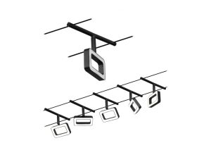 System linkowy DC Frame 5x4,8W Cz mat /Chrom 230V/12V DC 60VA twszt 3000K