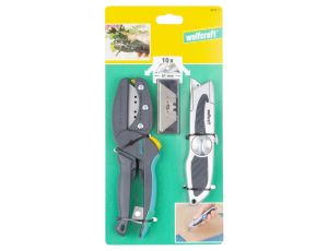 Zestaw do cięcia (nożyce + nóż + ostrza trapezowe), Wolfcraft - image 2