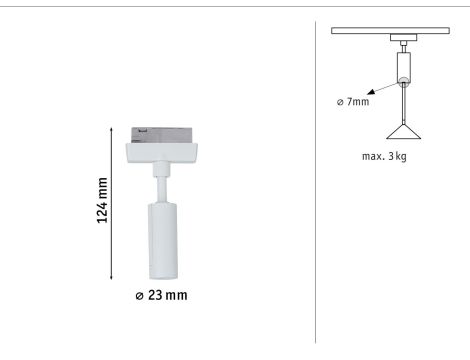 Adapter uniwersalny URail do lamp wiszących max. 50W 230V biały / metal / tworzywo sztuczne - 4