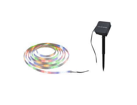 Taśma LED solar RGB + czujnik zmierzchu 3m IP44 czarny / tworzywo sztuczne