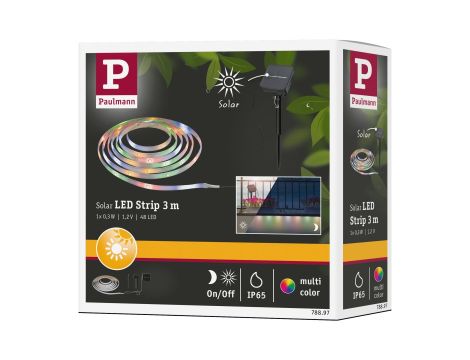 Taśma LED solar RGB + czujnik zmierzchu 3m IP44 czarny / tworzywo sztuczne - 10