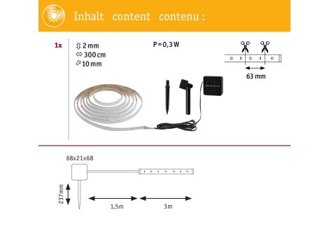 Taśma LED solar RGB + czujnik zmierzchu 3m IP44 czarny / tworzywo sztuczne - 5