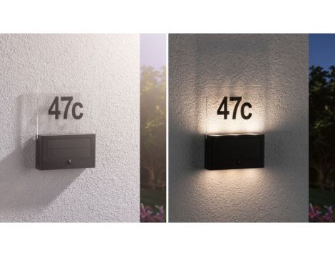 Oprawa elewacyjna NEDA LED numer domu 3000K 27lm + czujnik zmierzchu IP44 antracyt - 6