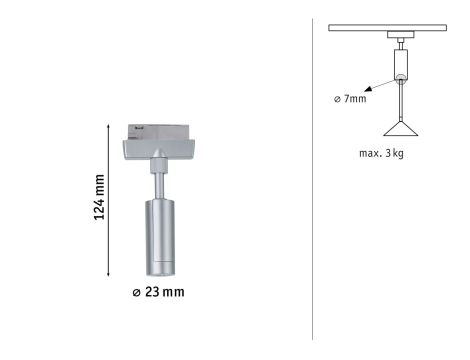 Adapter uniwersalny URail do lamp wiszących max. 50W 230V chrom matowy / metal / tworzywo sztuczne - 5