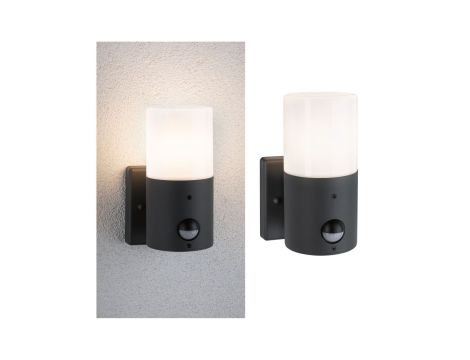 Oprawa elewacyjna TUBS E27 max. 15W + czujnik ruchu 230V szary metal/ tworzywo sztuczne - 3