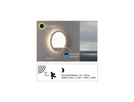 Plafoniera LAMINA LED 14.5W okrągła PIR 3000K IP44 230V biały / tworzywo sztuczne - 3