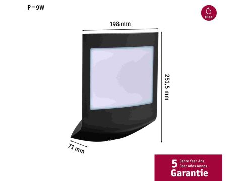 Oprawa elewacyjna PADEA LED 8.5W 550lm 3000K PIR+ zmierzchu IP44 230V antracyt / tworzywo sztuczne - 6