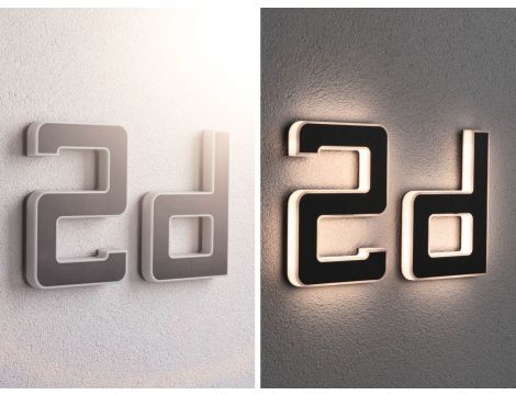 Oprawa elewacyjna SOLAR LED numer domu d 3000K IP44 wymienny akumulator / czarny / tworzywo sztuczne - 2