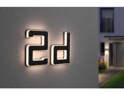 Oprawa elewacyjna SOLAR LED numer domu d 3000K IP44 wymienny akumulator / czarny / tworzywo sztuczne - 4