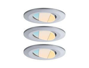 Zestaw opraw do wbudowania CALLA LED 3x5W 400lm okrągła wychylna 3000/4000/6500K IP65 230V chrom matowy