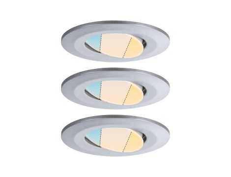 Zestaw opraw do wbudowania CALLA LED 3x5W 400lm okrągła wychylna 3000/4000/6500K IP65 230V chrom matowy