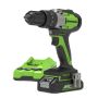 24V wiertarko-wkrętarka Greenworks GD24DD35K2 zestaw ładowarka + aku 2Ah + walizka - 2