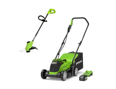 24V kosiarka Greenworks + podkaszarka GD24LM33LT25K4 ładowarka + aku 4 Ah