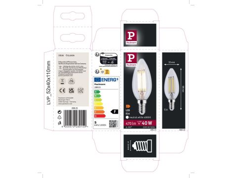 Źródło światła LED świecowa 4.8W E14 470lm 4000K klar 230V - 5