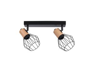 Oprawa ścienno sufitowa LANKA E14 max. 2x20W 230V czarny / drewno - image 2