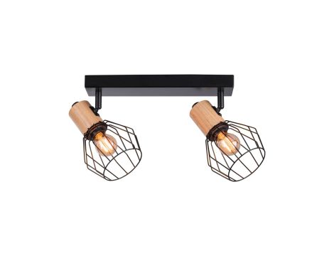 Oprawa ścienno sufitowa LANKA E14 max. 2x20W 230V czarny / drewno