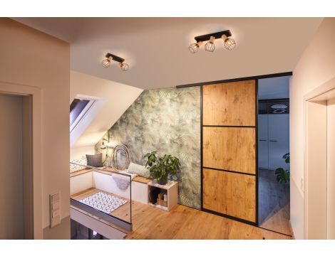 Oprawa ścienno sufitowa LANKA E14 max. 3x20W 230V czarny / drewno - 4