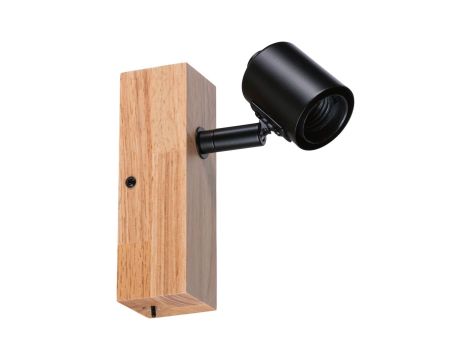 Oprawa ścienna  ARVID E27 max.1x20W E27 230V czarny / drewno - 2