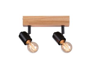 Oprawa ścienno sufitowa ARVID E27 max. 2x20W 230V czarny / drewno