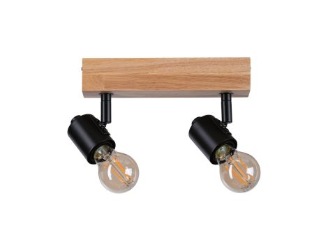 Oprawa ścienno sufitowa ARVID E27 max. 2x20W 230V czarny / drewno - 3