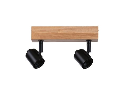 Oprawa ścienno sufitowa ARVID E27 max. 2x20W 230V czarny / drewno - 2