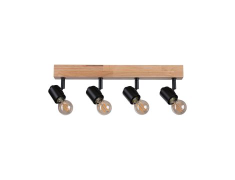 Oprawa ścienno sufitowa ARVID E27 max. 4x20W 230V czarny / drewno - 3