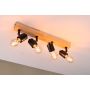 Oprawa ścienno sufitowa ARVID E27 max. 4x20W 230V czarny / drewno - 5