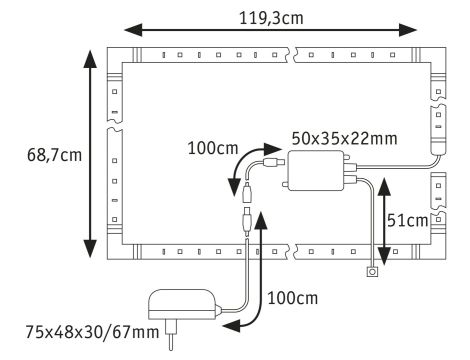 Zestaw taśma LED TV55 cali MaxLED 250 RGBW+ 20,5W 360cm 230/24V - 6
