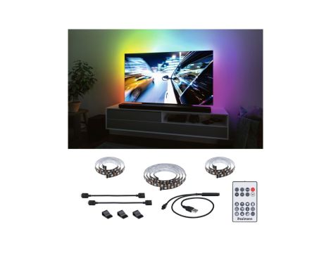 Zestaw taśma LED TV55 cali USB + pilot Dynamic Rainbow RGB 3,5W 5V czarny