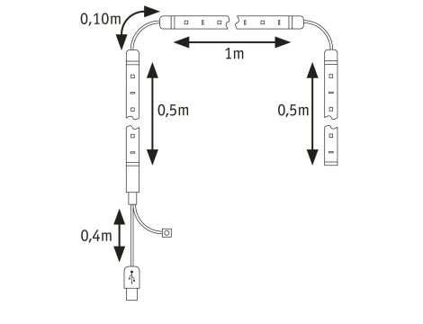 Zestaw taśma LED TV55 cali USB + pilot Dynamic Rainbow RGB 3,5W 5V czarny - 6