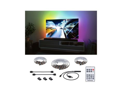 Zestaw taśma LED TV65 cali USB + pilot Dynamic Rainbow RGB 4W 5V czarny