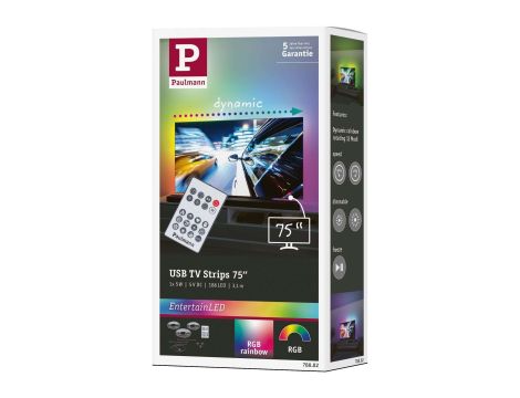 Zestaw taśma LED TV75 cali USB + pilot Dynamic Rainbow RGB 5W 5V czarny - 7