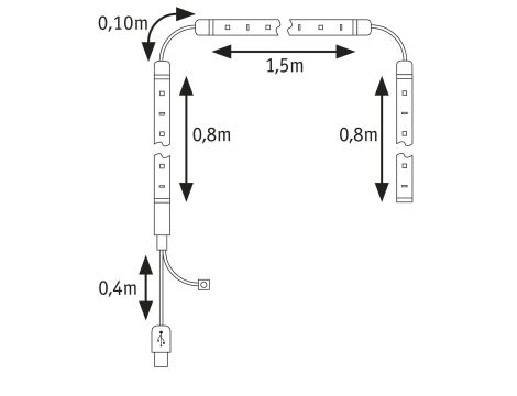 Zestaw taśma LED TV75 cali USB + pilot Dynamic Rainbow RGB 5W 5V czarny - 6