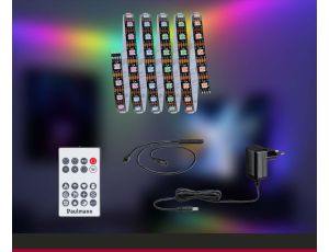 Kompletny zestaw taśma DYNAMIC LED RGB+ 3W 1,5M IP20 60LED/m  5VA 230V/12V DC biały / tworzywo sztuczne - image 2