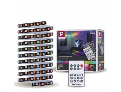 Kompletny zestaw taśma DYNAMIC LED RGB+ 5W 3M IP20 60LED/m 10VA 230V/12V DC biały / tworzywo sztuczne - 10